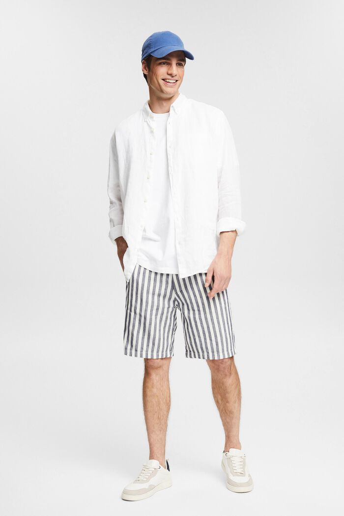 Lined blend: striped shorts, OFF WHITE, detail image number 1