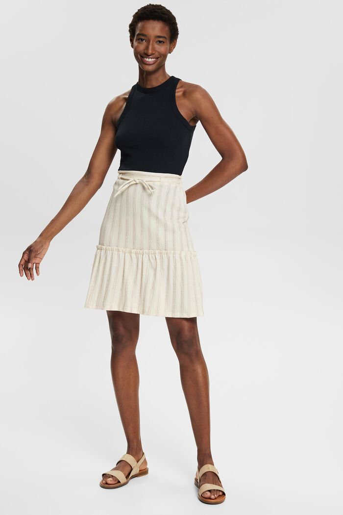 Drawstring skirt made of blended cotton, OFF WHITE, detail image number 0