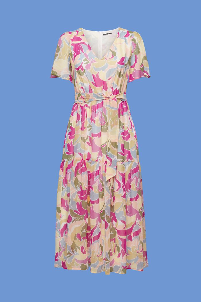Recycled: chiffon midi dress, LIGHT BLUE LAVENDER, detail image number 6