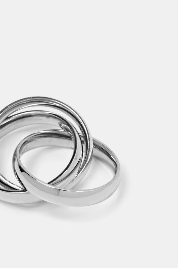 Stainless Steel Trio Ring, SILVER, detail image number 1