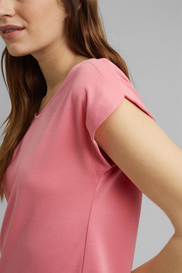 Flowing T-shirt in blended modal, CORAL, detail image number 2