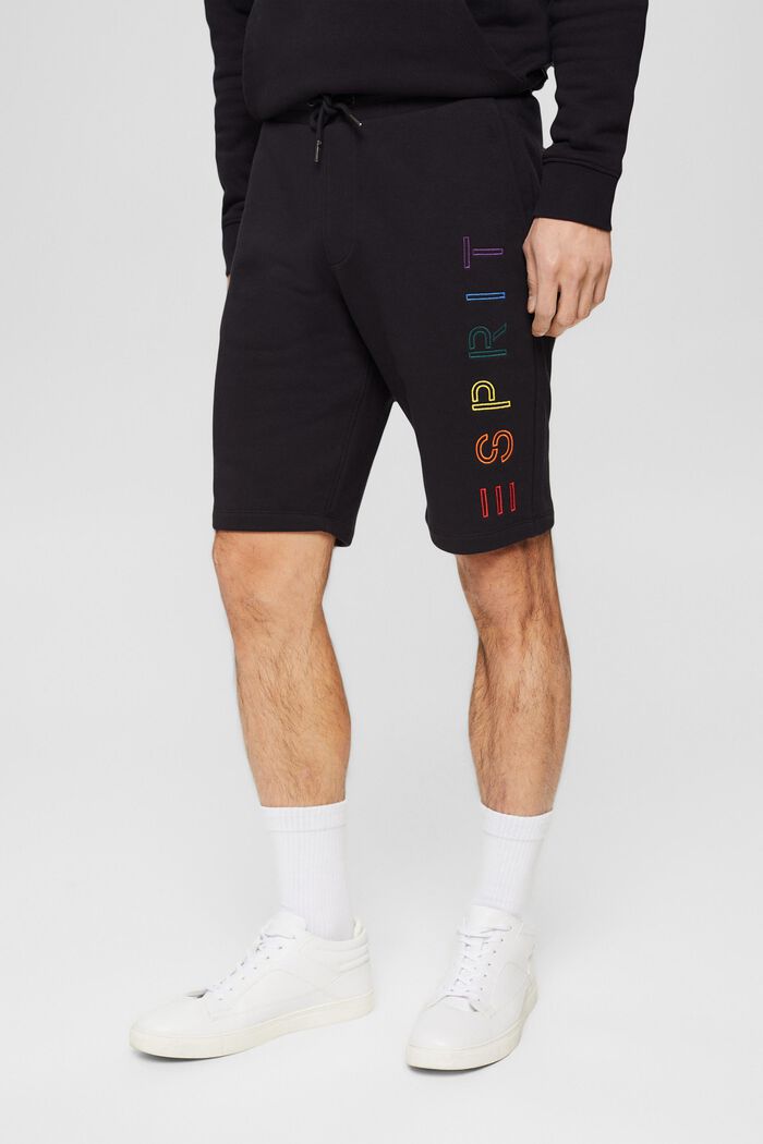 Blended cotton sweat shorts, BLACK, detail image number 0