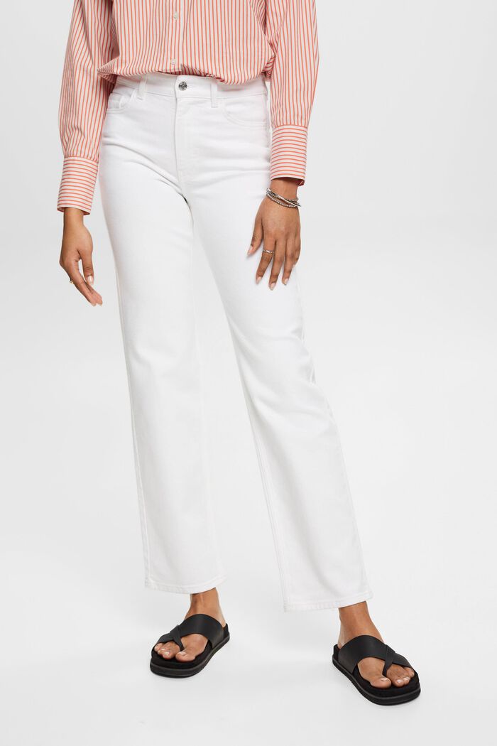 High-rise straight leg jeans, WHITE, detail image number 0