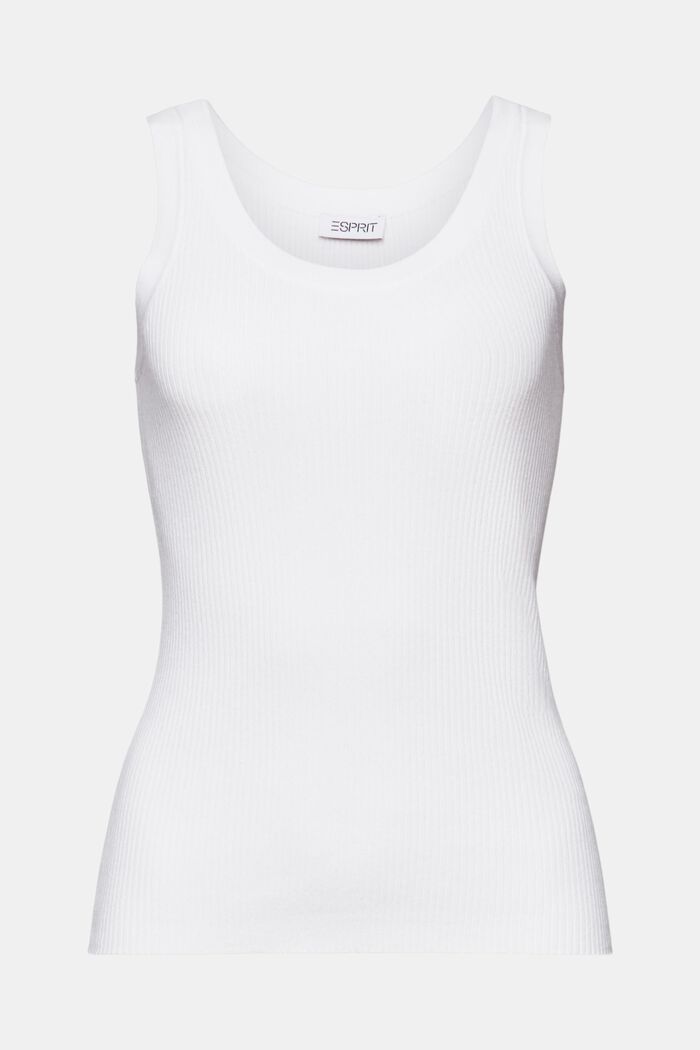 Ribbed Sweater Tank, WHITE, detail image number 6