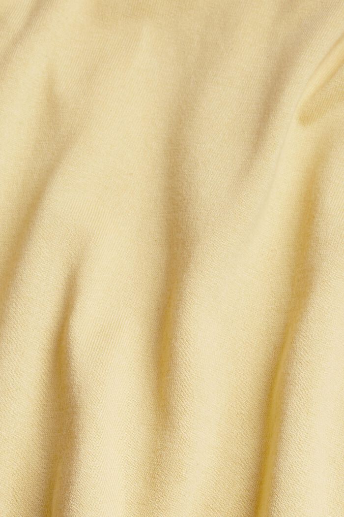 Short sleeve jumper, organic cotton blend, DUSTY YELLOW, detail image number 4