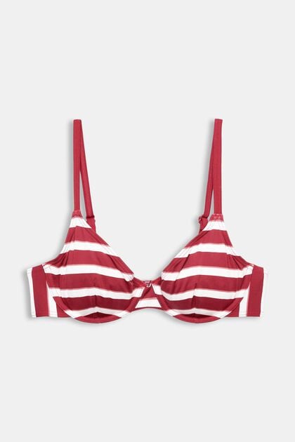 Underwired striped bikini top
