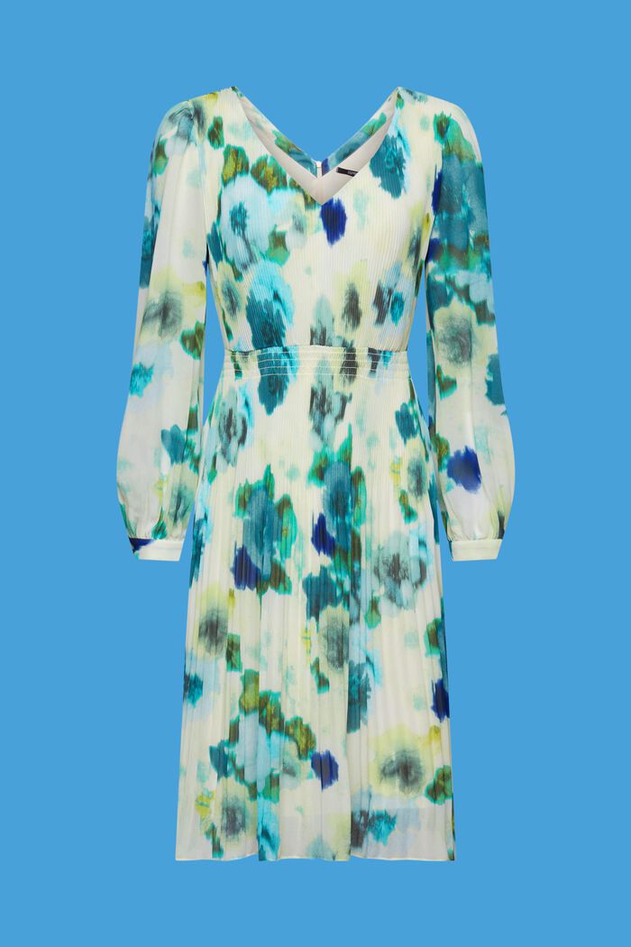 Mini dress with all-over floral print, CITRUS GREEN, detail image number 6
