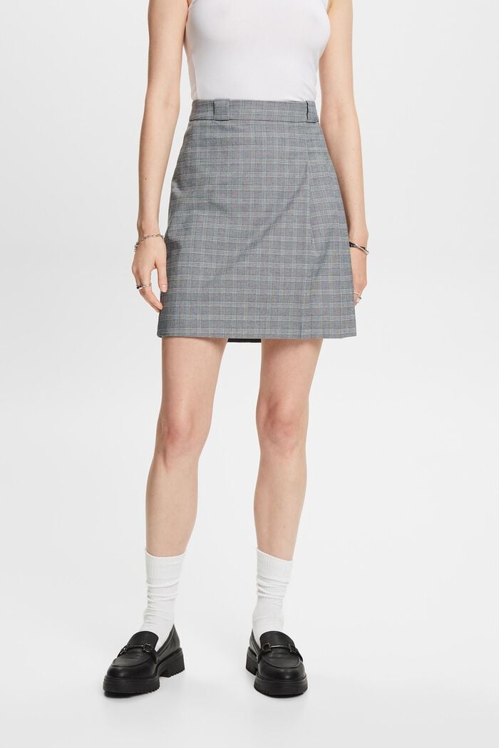 Mix & Match: Pleated and checked mini skirt, PETROL BLUE, detail image number 0