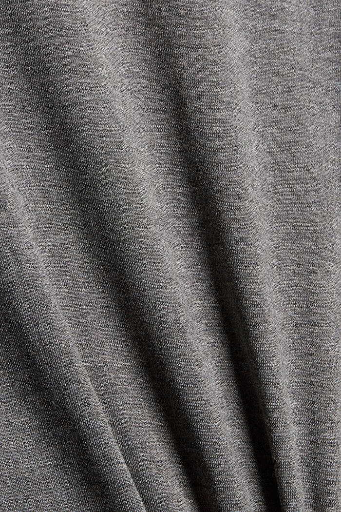 Long sleeve top with frills, LENZING™ ECOVERO™, MEDIUM GREY, detail image number 4
