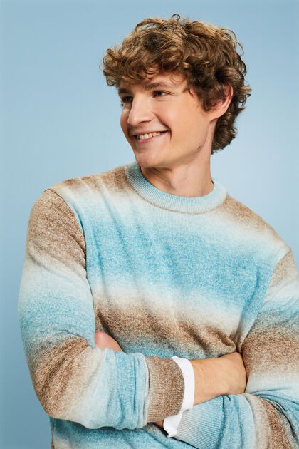 Gradient Stripe Crewneck Sweater