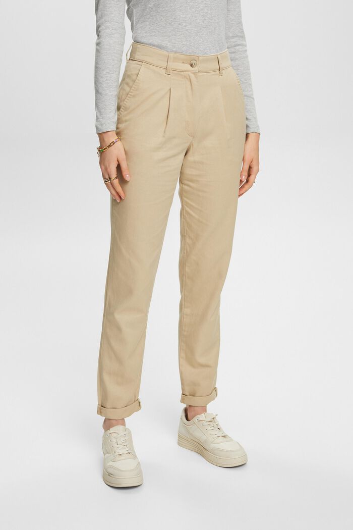 Mid-Rise Cotton-Blend Chinos, SAND, detail image number 0