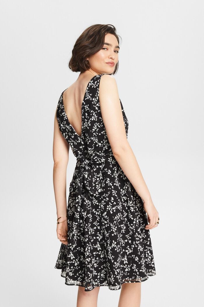 Printed Chiffon Dress, BLACK, detail image number 2