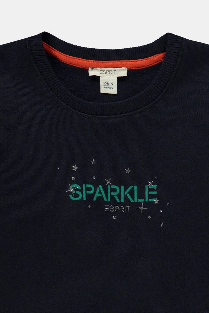 Sweatshirt with a glitter print, NAVY, detail image number 2