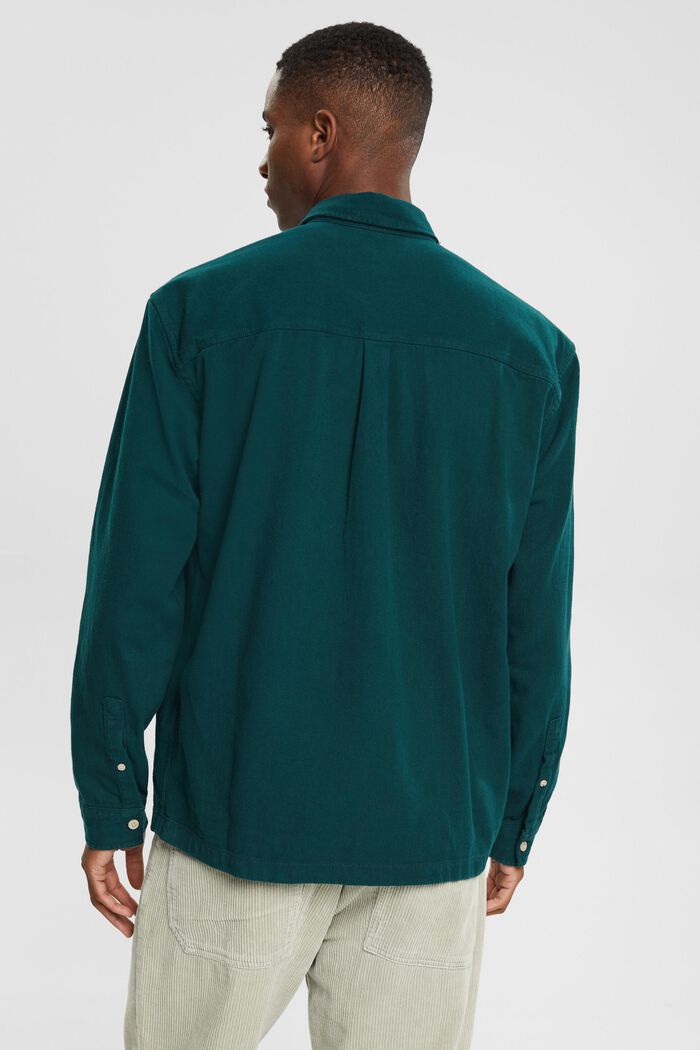 Solid twill shirt, DARK TEAL GREEN, detail image number 3
