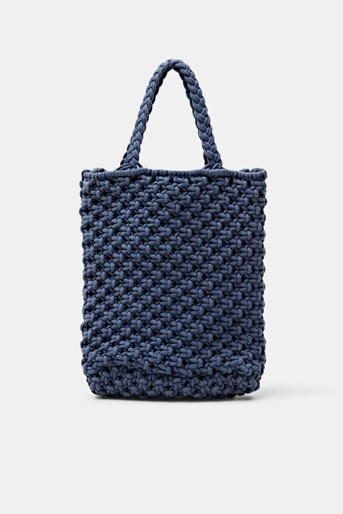 Mini crochet tote, 100% cotton, INK, detail image number 0