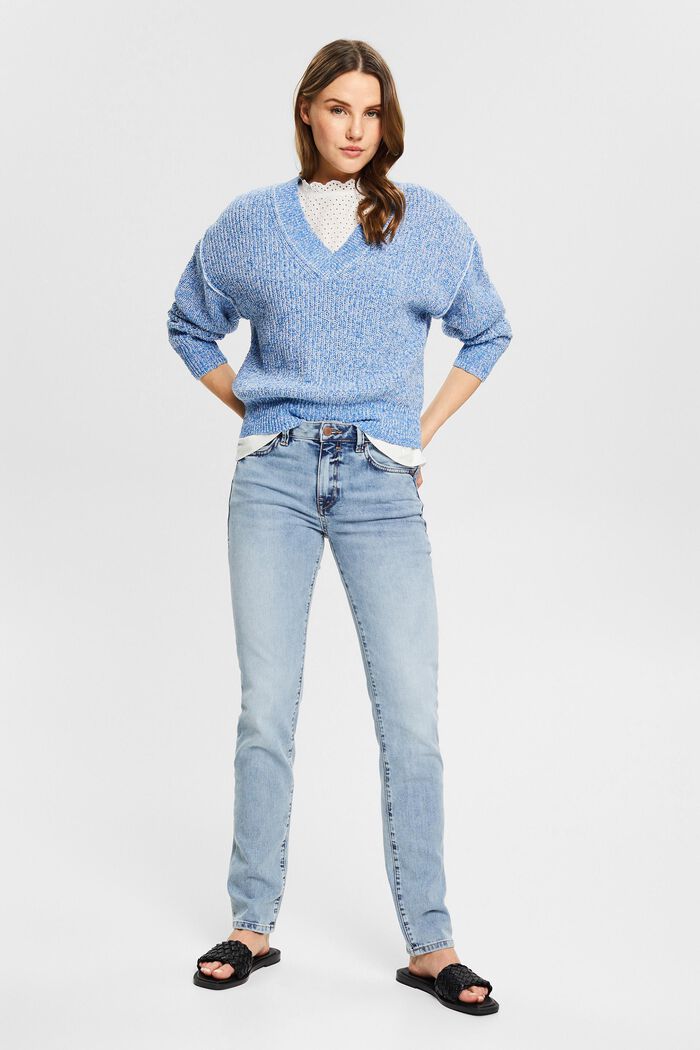 Slim-fit stretch jeans, BLUE LIGHT WASHED, detail image number 1