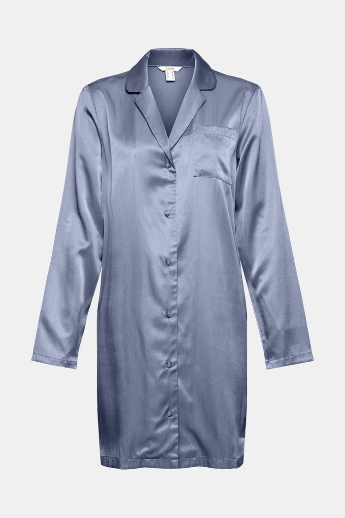 Satin nightshirt containing LENZING™ ECOVERO™, GREY BLUE, detail image number 5