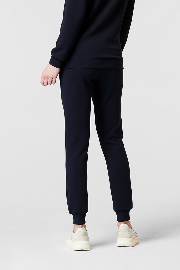 Trousers in compact sweatshirt fabric with over-bump waistband, NIGHT SKY BLUE, detail image number 1
