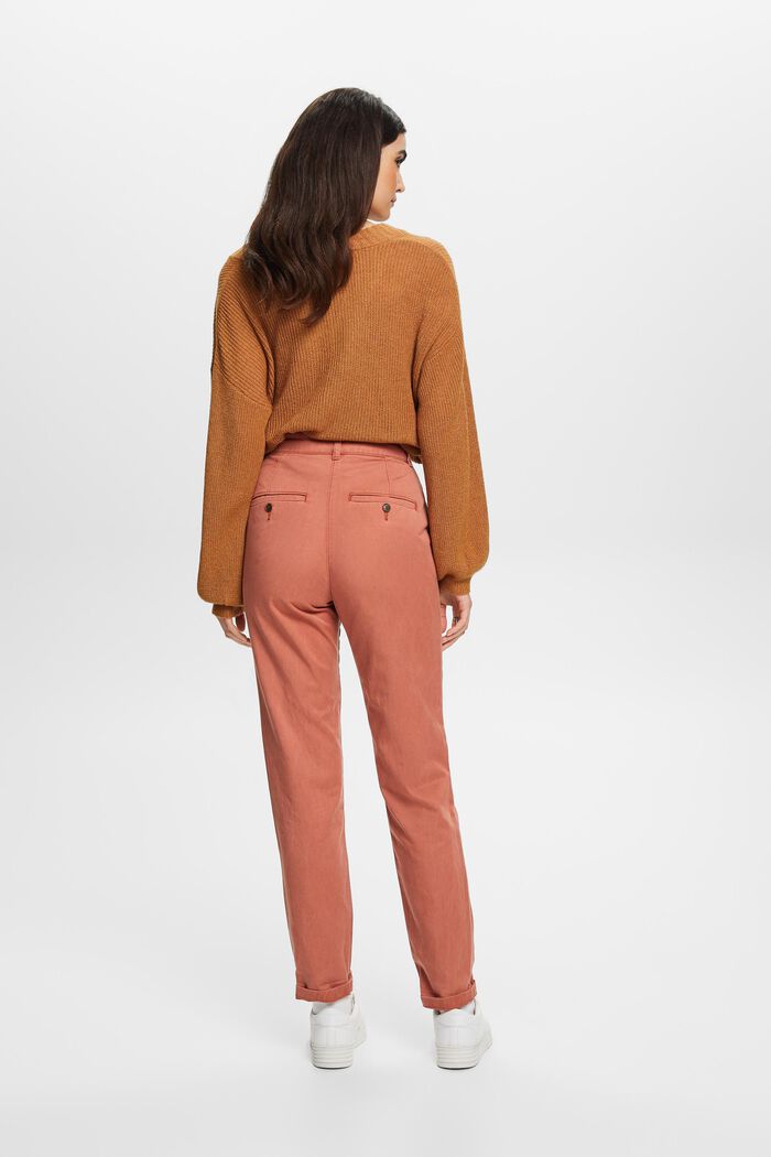 Mid-Rise Cotton-Blend Chinos, TERRACOTTA, detail image number 3