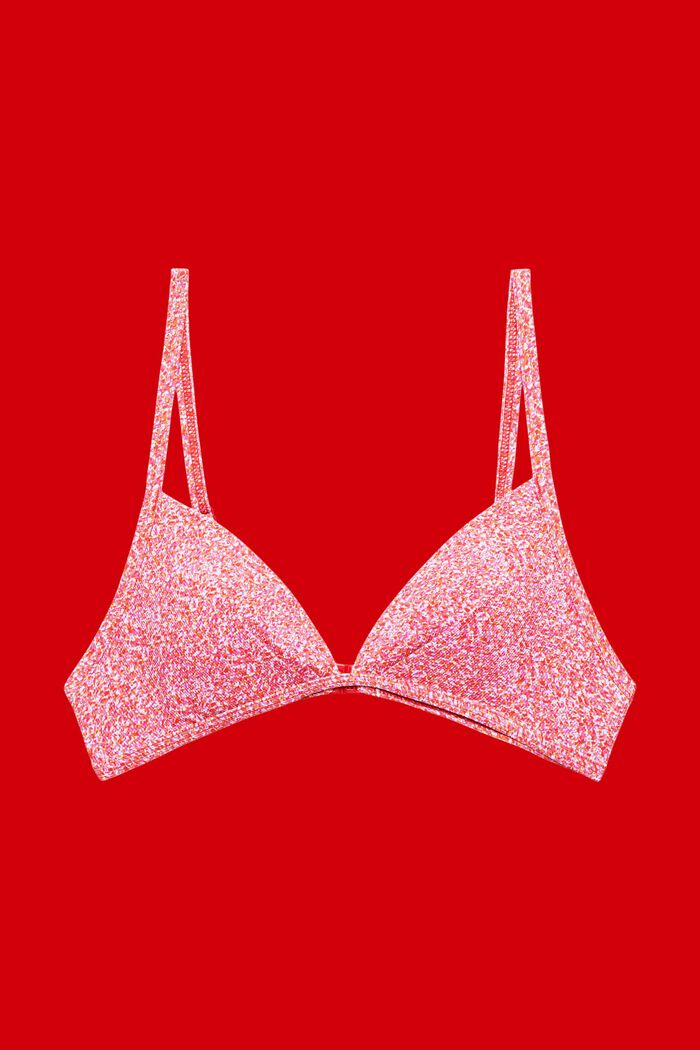 Padded bikini top with print, PINK, detail image number 4