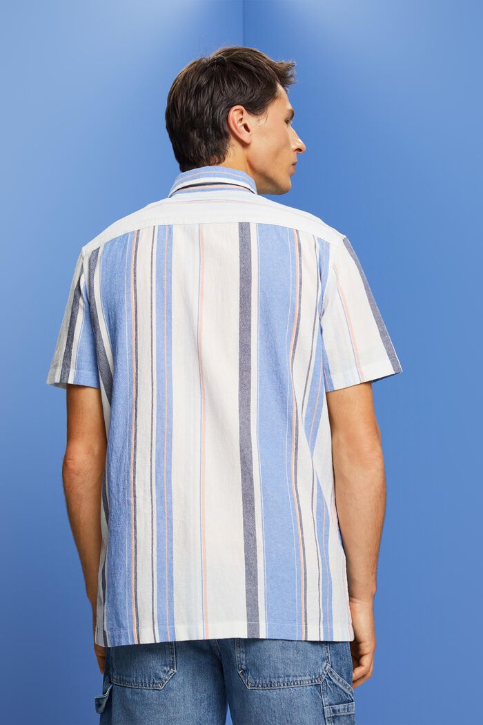 Striped short sleeve shirt, 100% cotton, BRIGHT BLUE, detail image number 3