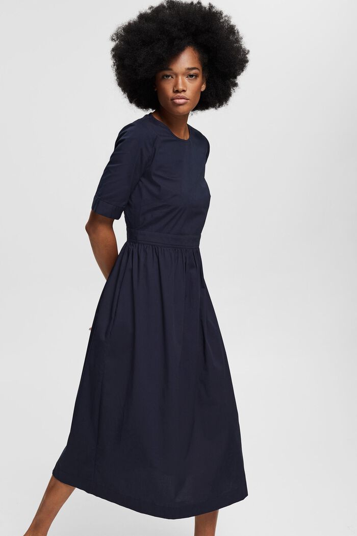 midi-length dress, NAVY, detail image number 0