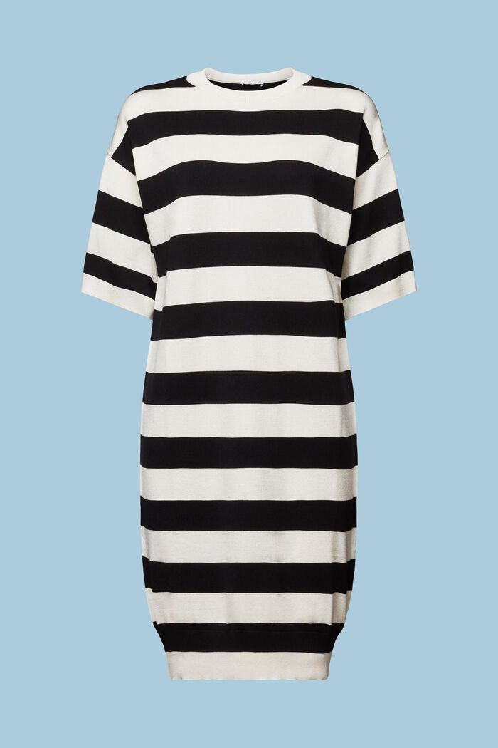 Oversized Striped Knit Dress, BLACK, detail image number 6