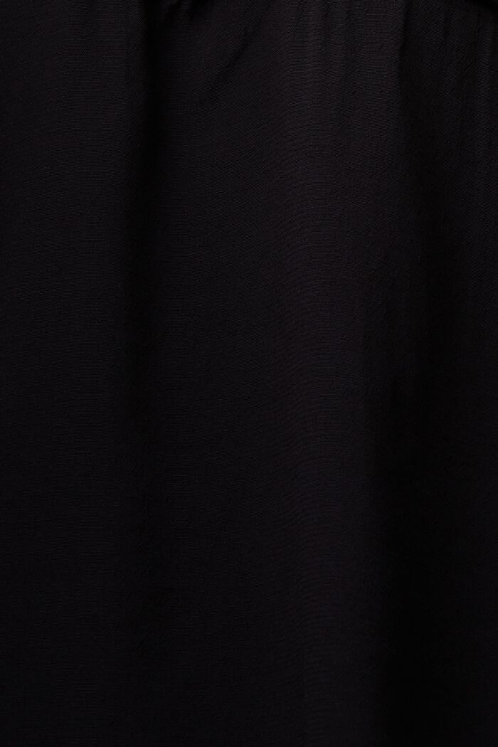 Gathered Sleeve Crêpe Blouse, BLACK, detail image number 5
