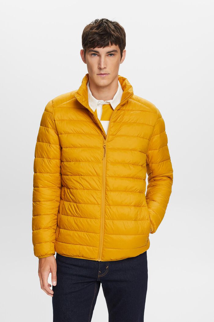 Quilted jacket with high neck, AMBER YELLOW, detail image number 0