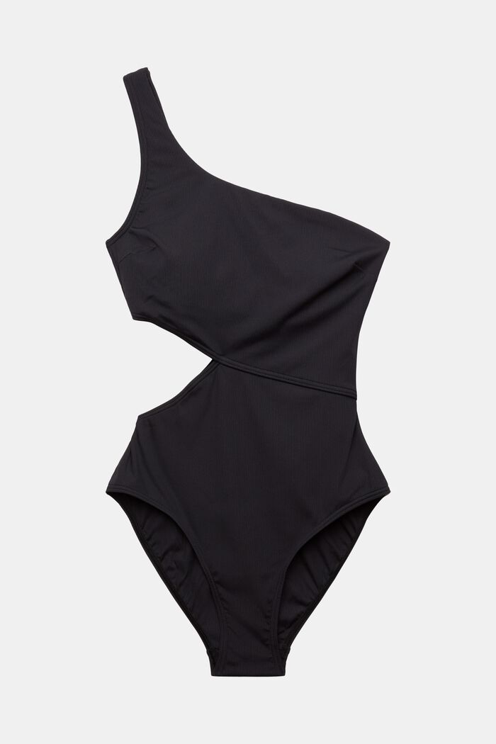 One-Shoulder Cutout Swimsuit, BLACK, detail image number 5
