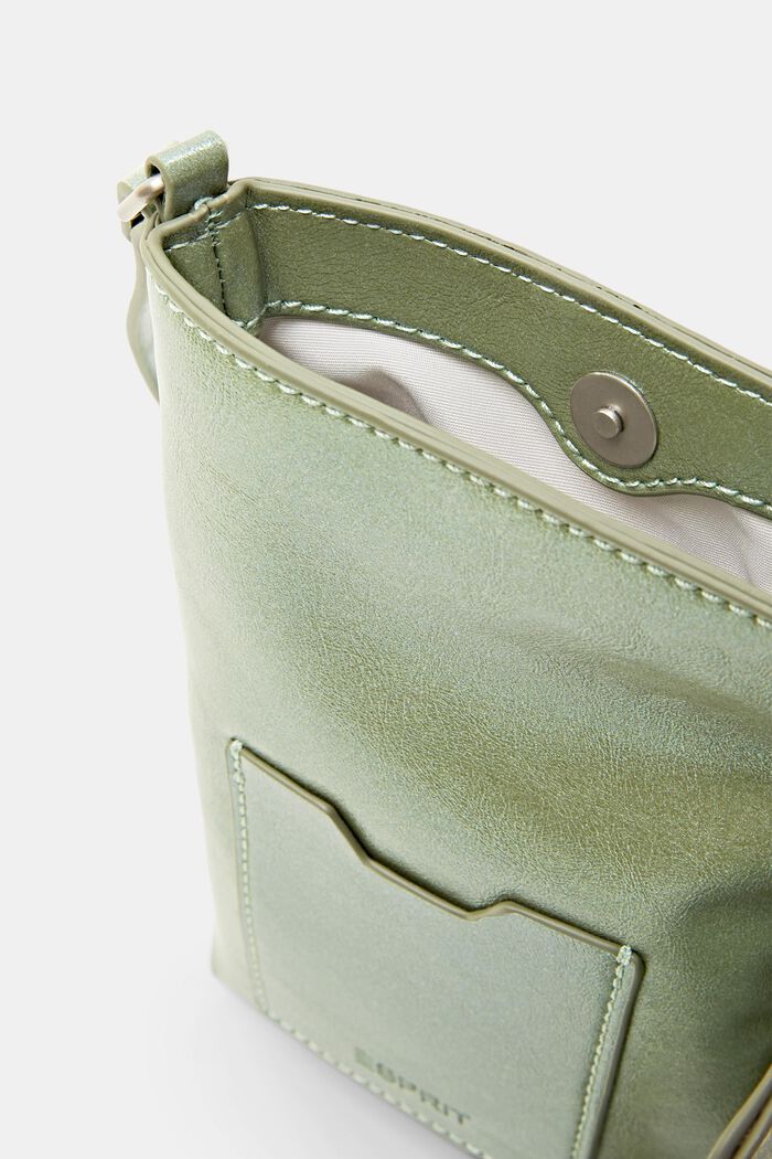 Faux Leather Crossbody Phone Pouch, LIGHT AQUA GREEN, detail image number 2