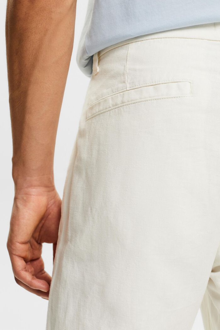 Linen-Cotton Straight Pant, OFF WHITE, detail image number 3