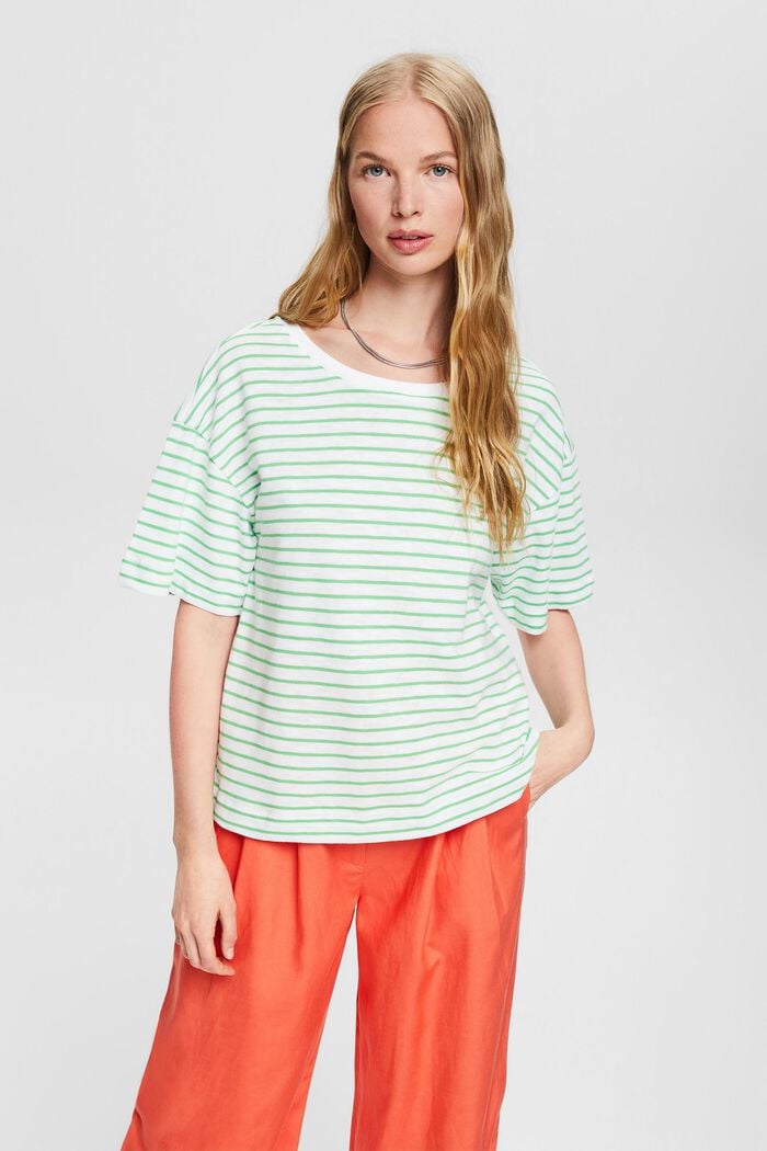 striped T-shirt, GREEN, detail image number 0