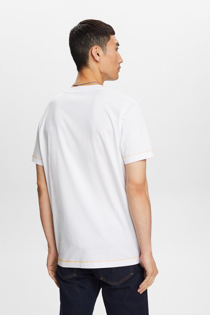 Jersey crewneck t-shirt, 100% cotton, WHITE, detail image number 3