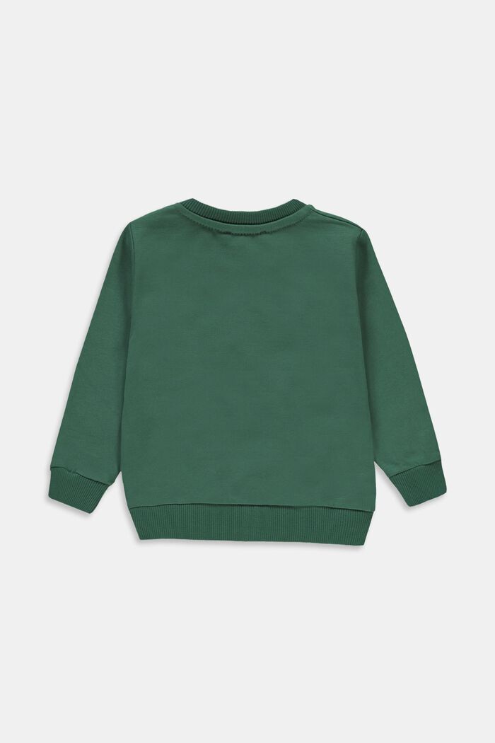 Sweatshirt with a print, organic cotton, BOTTLE GREEN, detail image number 1