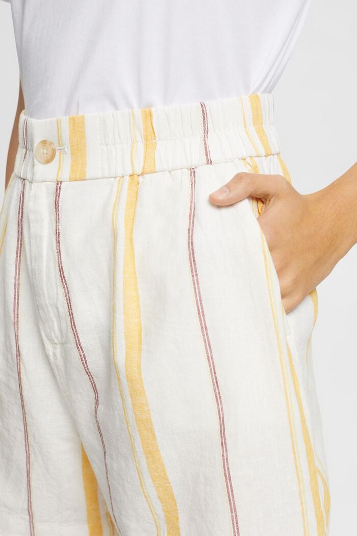 Linen blend shorts, OFF WHITE, detail image number 2