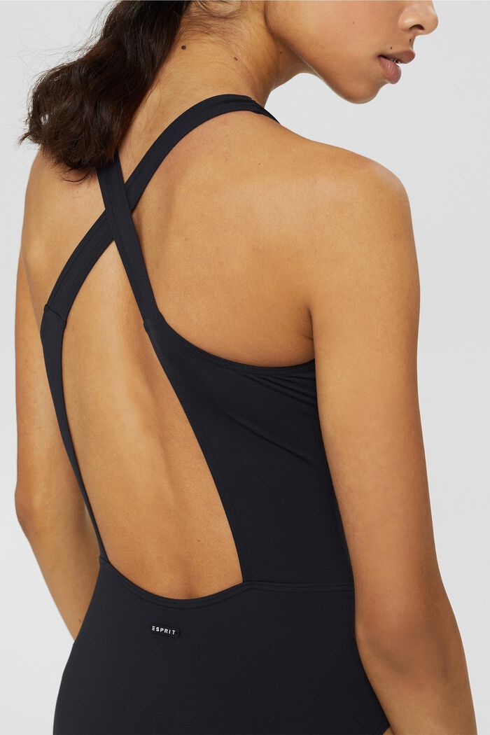 Made of recycled material: unpadded swimsuit, BLACK, detail image number 1