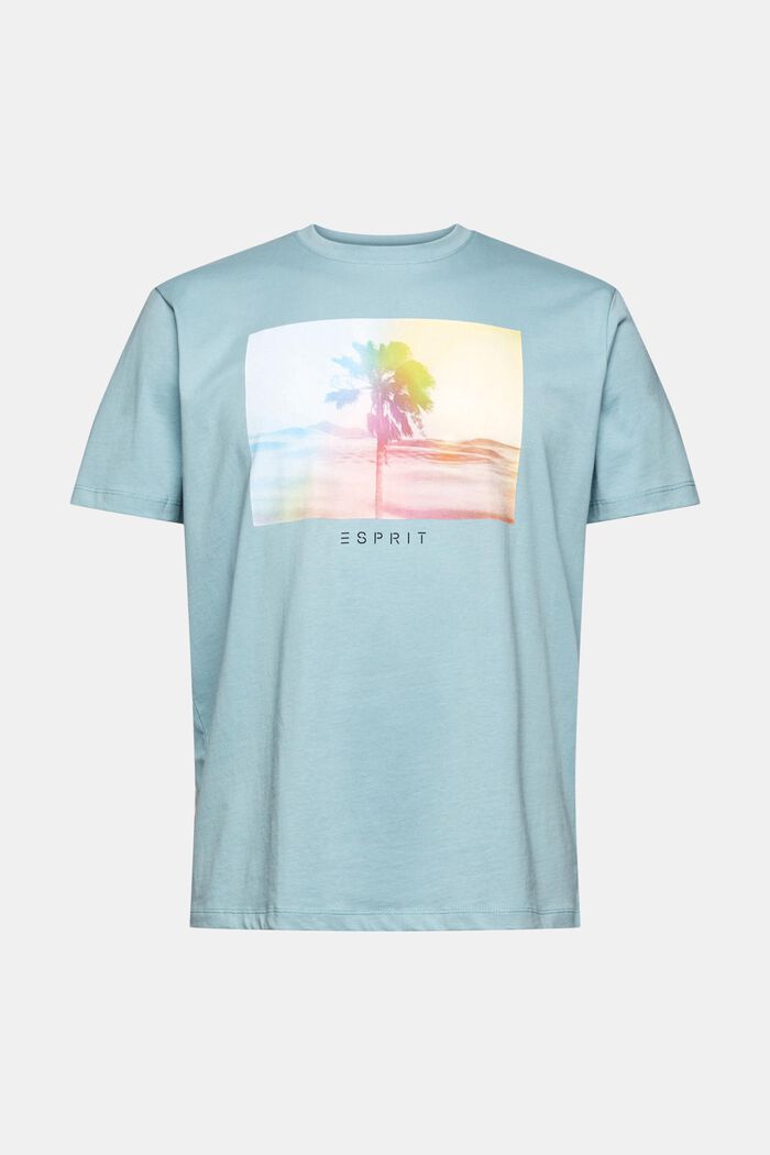 Jersey T-shirt with a print, LIGHT TURQUOISE, detail image number 2