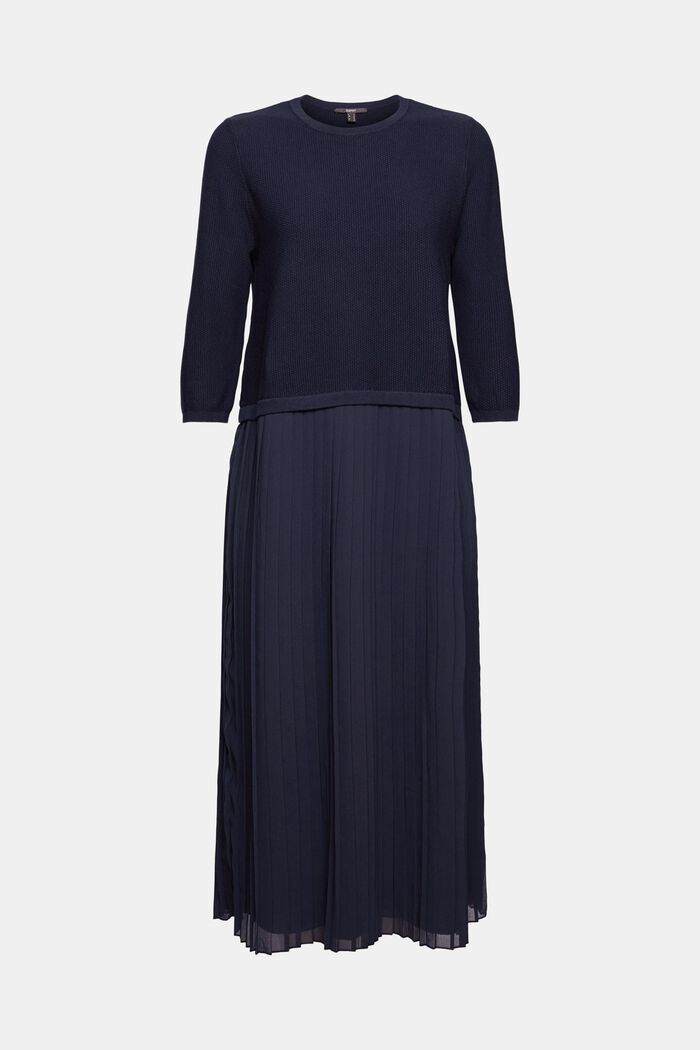 Made of recycled yarn: dress in a layered look, NAVY, detail image number 7