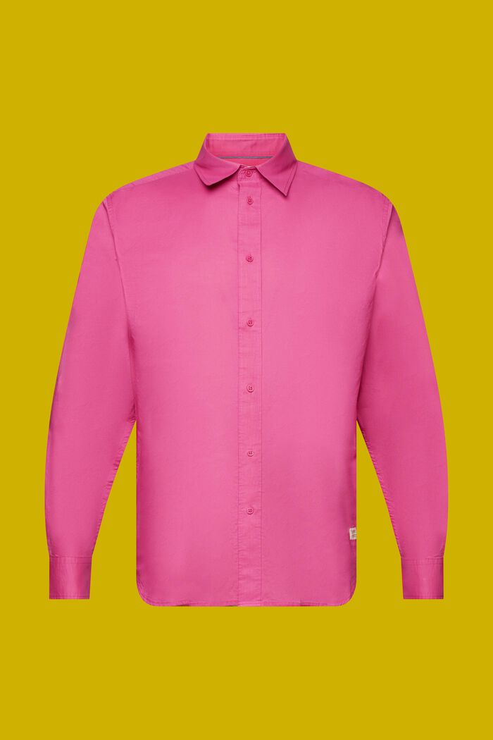 Solid long sleeve shirt, 100% cotton, DARK PINK, detail image number 5