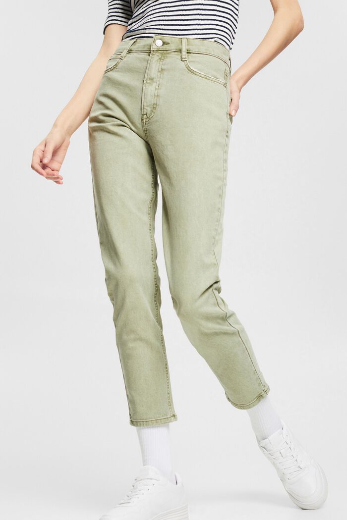 Cotton mom fit jeans, LIGHT KHAKI, detail image number 0