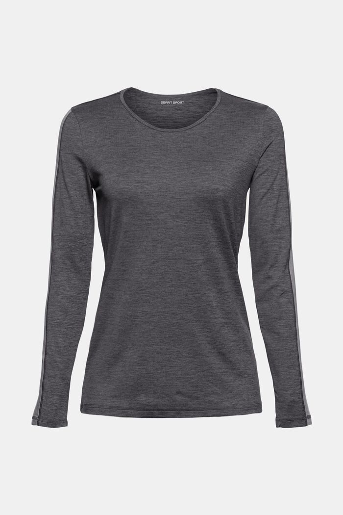Recycled: activewear top with E-Dry, ANTHRACITE, overview