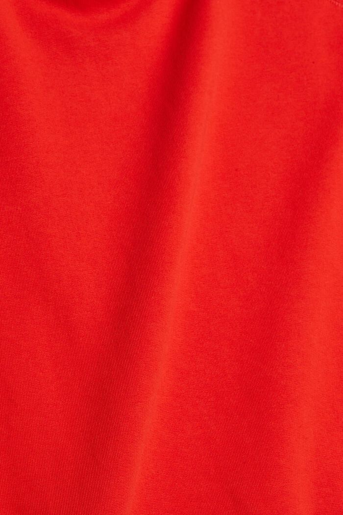Pure cotton sweatshirt, ORANGE RED, detail image number 1