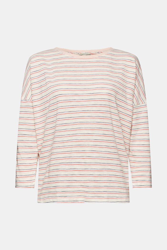 Striped long sleeve top, OFF WHITE, detail image number 6