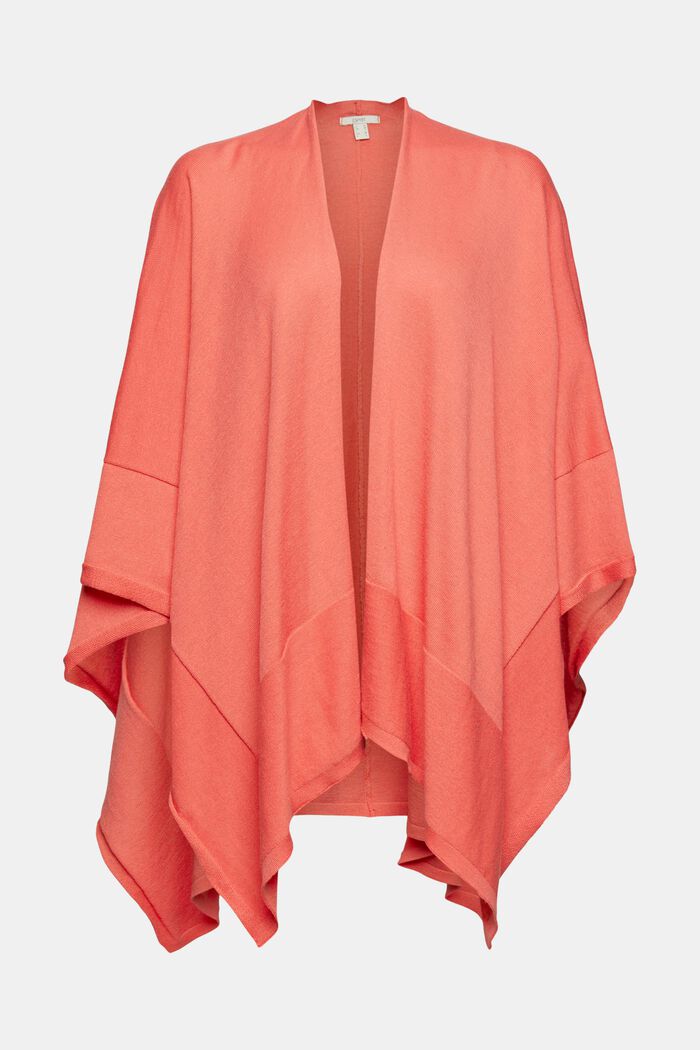 Made of recycled yarn: soft poncho, CORAL, overview