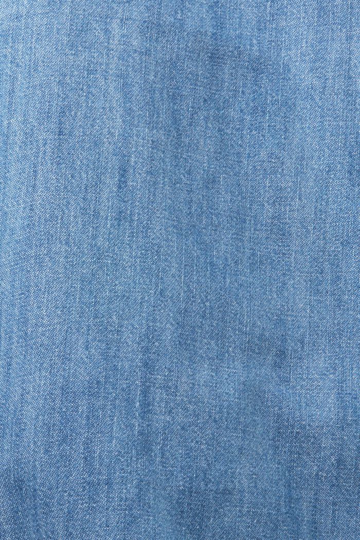 Oversized jeans shirt blouse, 100% cotton, BLUE MEDIUM WASHED, detail image number 6