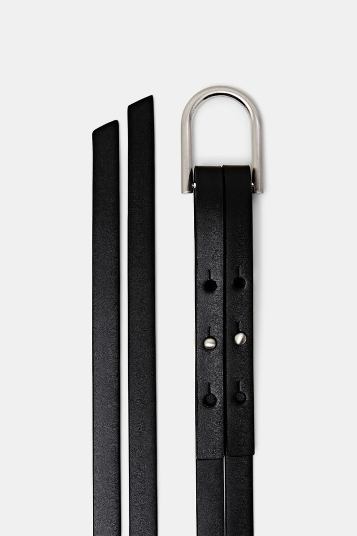 Genuine Leather Waist Belt, BLACK, detail image number 1