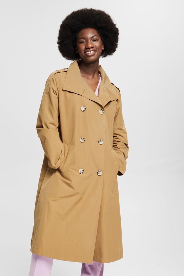 Made of recycled material: trench coat with cotton