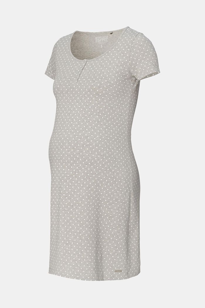 Polka dot nightshirt, organic cotton, LIGHT GREY MEL, detail image number 2