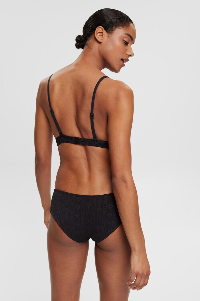 Push-up top with a textured pattern, BLACK, detail image number 1